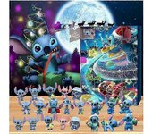 Calendario de Adviento de Navidad 2024 Stitch Calendario de Adviento de Navidad Caja Ciega 24 Regalo de Cuenta Regresiva de Navidad Ornamentoschrui...