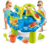 22pcs/set Mesa de agua de arena para niños pequeños - Mesa de juego de arena y agua 3 en 1 Juguete de arenero Jardín de playa de verano Patio trasero