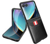 Para funda de billetera Motorola Razr 50 / Razr 50 Ultra, funda protectora de teléfono de cuerpo completo con marco de PC de cuero PU de primera ca...