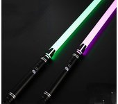 Sable de luz, espada láser, 14 tipos de cambio de color, juguetes audibles de sable de luz, Caballero Jedi, Lord Sith negro-negro 2PCS