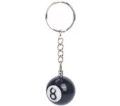 Nuevo 2x Billiard Ball Key Chain Key Ring Happy No. 8