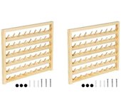 2pack 54 carretes Soporte de hilo de madera, bastidores de hilo, organizador de almacenamiento de hilo de montaje en pared para coser, trenzar y bo...