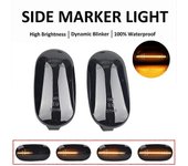 Dinámico para Mitsubishi Triton L200 2005-2015 Pajero Montero Sport Nativa 08-16 LED Marcador lateral Luz intermitente del coche Luz intermitente L...