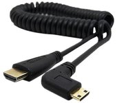 Mini Hdmi-compatible con Hdmi-compatible macho 90 grados adaptador de ángulo recto cable de resorte para Slr Pc Jikaix Left Elbow