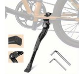 Pata de cabra de bicicleta, pata de cabra de aleación de aluminio fuerte ajustable para bicicletas de 24-29 pulgadas NEGRO