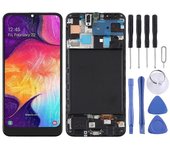 Pantalla LCD TFT para el digitalizador Samsung Galaxy A50 Ensamblaje completo con marco (no admite identificación de huellas dactilares) (negro)