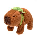 Peluche eléctrico Capibara Tortuga Juguete con Sonido Interactivo Boca Móvil Niños Caminando Peluche Animal Marrón oscuro