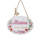 Inicio Sweet Home Signo de bienvenida para la granja rústico de madera percha de la puerta del porche delantero (color: H blanco)
