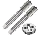 Juego de machos y troqueles de 3 piezas, machos de roscar métricos M12 x 1 y troquel redondo, kit de roscado y troquel de roscado de herramientas d...