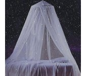 Wexary Dosel de cama con estrellas fluorescentes que brillan en la oscuridad para niños, niñas o adultos, Cama de noche estrellada con dosel para n...