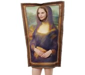 Divertido disfraz mural de Mona Lisa para adulto mono unisex disfraz cosplay Marrón