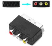 Scart a 3rca av adaptador de salida tipo escoba cabeza a cabeza de loto señal scart a rca en señal