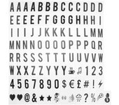 104pcs Cinematic Lightbox Reemplazo Letras y Números Signos Negro para A4 MagiGlow Light Up Letter Up Sign Tablero de Mensajes 65.4x35mm (La caja d...