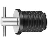 Marine Boat Drain Plug T-handle Screw Tapón de drenaje de cubierta de goma ajustable, plata 19mm