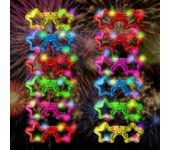 Kryc 12 Pcs Light Up Led Glasses Luminous Glow In The Dark Flashing Glasses For Kids, Rave, Edm, Halloween Rb01 Birthday Party Supplies (estrella 1...