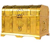 unbrand Niños Pirata Cofres del tesoro Toy Box Party Favor Decoración del hogar Almacenamiento de juguetes Oro A