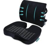 Cojín de asiento ortopédico y respaldo y cojines de soporte lumbar Almohada para silla de oficina Asiento de coche de espuma de memoria (,)