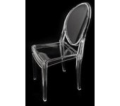 2 sillas de comedor transparentes de mediados de siglo, modelo de plástico de cristal para casas de muñecas