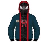 Verso Miles Morales Disfraz Sudaderas con capucha Spiderman en la araña Niños Niños Niñas Chaqueta Abrigos con capucha Estilo de máscara 4-5Years