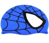 Phwj Gorro de natación de silicona impermeable unisex con patrón de araña para niños y niñas para deportes acuáticos (azul)