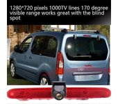 Luz de freno del coche Cámara de visión trasera Cámara de estacionamiento compatible con Partner 2 Tepee Rifter compatible con Berlingo 3 4 K Rojo