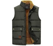 Nuevo chaleco acolchado cálido para hombre de talla grande VERDE 6XL