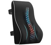 Tsim Almohada de soporte lumbar para silla de oficina Cojín de respaldo de espuma viscoelástica para espalda Almohada de respaldo grande para compu...
