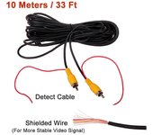 Heedy RCA Macho Hembra Coche Marcha atrás Cámara de Estacionamiento Cámara de Extensión de Video Cable de Extensión Cable con Cable de Gatillo 5 10...