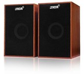 SADA USB Mini altavoces con cable super bajo de madera para computadora portátil / escritorio / teléfono inteligente, con 3.5mm AUX