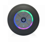 Altavoz de ducha Bluetooth resistente al agua, altavoz portátil manos libres, botones de control y ventosa dedicada para duchas (negro)