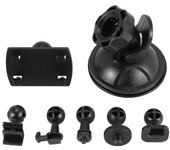 Soporte de cámara de tablero compatible con ventosa de coche con adaptador de 6 tipos, 360 grados