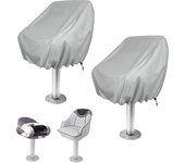 2 Pack Cubierta de asiento de barco, Pedestal impermeable al aire libre Pontoon Captain Boat Bench Chair Seat Cover, Oxford Fabric Helm Chair Prote...
