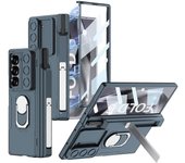 Para Samsung Galaxy Z Fold 6 Funda Armor con soporte para S Pen, protector de pantalla, cubierta deslizante de la cámara, protección de bisagra y s...