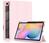 Funda de cuero para tableta de 3 pliegues para Samsung Galaxy Tab S6 Lite Rosa