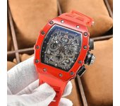 Top Aaa+ Luxury Marca de Lujo Reloj para Hombre Fly Back Timing Movimiento de Cuarzo Multifunción de Cerámica Blanca Rm11-03 1