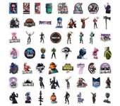 Pegatina de vinilo Fortnite de 55 piezas: calcomanías duraderas y reutilizables para computadoras portátiles, patinetas, botellas de agua y más 55pcs