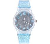 Reloj de moda para niños Colorido brillante Reloj de pulsera Creativo Reloj de cuarzo Decoración de muñeca Azul 23*3.3cm