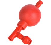 Bola de pipeta cuantitativa segura para bulbo de succión de goma de laboratorio con 3 aberturas Rojo