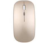 2.4G BT 5.0 Ratón delgado ergonómico inalámbrico Menos ruido 3 niveles de DPI ajustables Ratón recargable para ordenador portátil, ordenador, oro W...