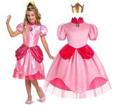 Lequeen halloween3-10 Años Niños Niñas Super Hermanos Peach Disfraz de Cosplay Vestido de Princesa con Corona Fiesta de Halloween Atuendos Regalos ...