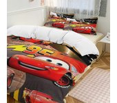 Sábanas g2 Cars Lightning McQueen Print Bedding Set Patrón Edredón Cove Set 3 Piezas, 1 Funda de Edredón y 2 Fundas de Almohada para Mujer Hombre A...
