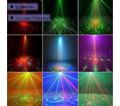 Escenario del DJ Fiesta Luces de la discoteca Proyector láser 9LED Rojo Verde Azul Flash Estroboscópico Parte de las vacaciones de Navidad Negro