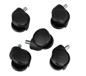 5 x Reemplazo de la silla de la computadora de la oficina Vástago Ruedas giratorias Ruedas giratorias Negro
