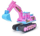 Gran modelo de vehículo de ingeniería Excavadora de plástico Volquete Camiones Coches de juguete para niños Niños Juego de arena al aire libre rosa-B
