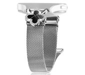 Para Garmin Vivomove Sport Venu 2 Plus Milanese Band Correa de Reloj Magnético de Metal Clover Decor, Tamaño: L Multicolor Silver Black