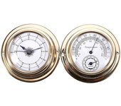 Termómetro Higrómetro Barómetro Relojes Reloj 2 Conjunto completo Medidor de estación meteorológica Oro