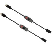 Interruptor de encendido USB tipo C con luz indicadora Interruptor de cable de extensión USB-C macho a hembra para 4B 2 P Negro