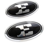 Redkid 2x Emblema de la tapa trasera del maletero del capó delantero del automóvil para Elantra Stinger Rio Soul Forte K3 K4 K5 K900 Shuma Optima E...