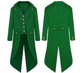 Halloween Ropa para padres e hijos Ropa retro para hombre Esmoquin retro punk de longitud media para niños Verde 135