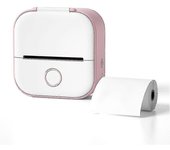 Mini impresora de bolsillo Impresora térmica portátil compatible con Bluetooth Impresora de pegatinas sin tinta Zw Rosa